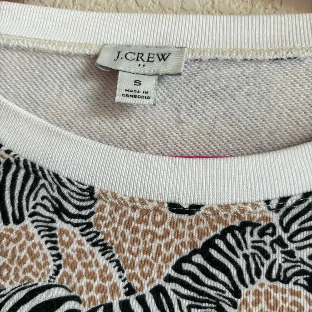 J. Crew Zebra Print Pullover Sweatshirt